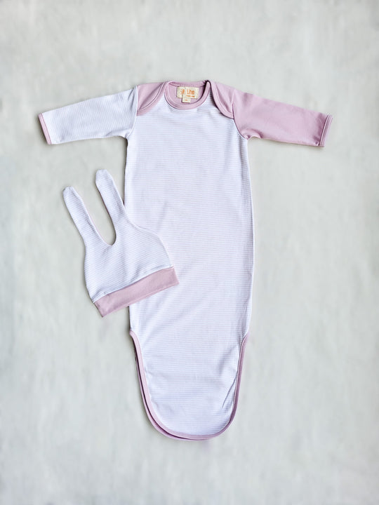 Newborn Organic Cotton Baby Sleeping Bag in Pink | Mjuk spädbarnssovsäck i rosa, av ekologisk bomull