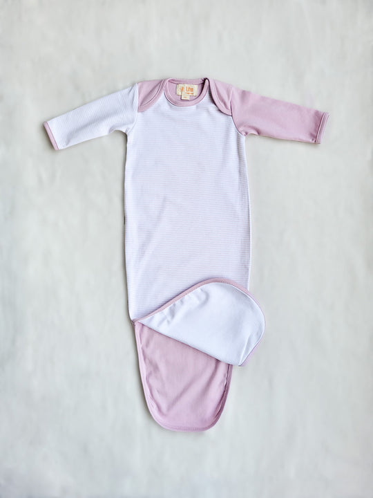 Newborn Organic Cotton Baby Sleeping Bag in Pink | Mjuk spädbarnssovsäck i rosa, av ekologisk bomull