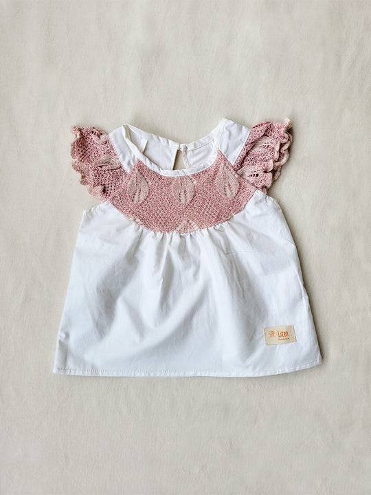 Baby Organic Cotton Dress and Bloomers Set / Bebis ekologisk bomullsklänning och blöjbyxset