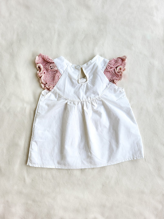 Baby Organic Cotton Dress and Bloomers Set / Bebis ekologisk bomullsklänning och blöjbyxset