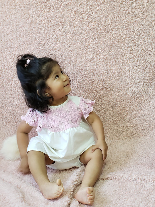 Baby Organic Cotton Dress and Bloomers Set / Bebis ekologisk bomullsklänning och blöjbyxset