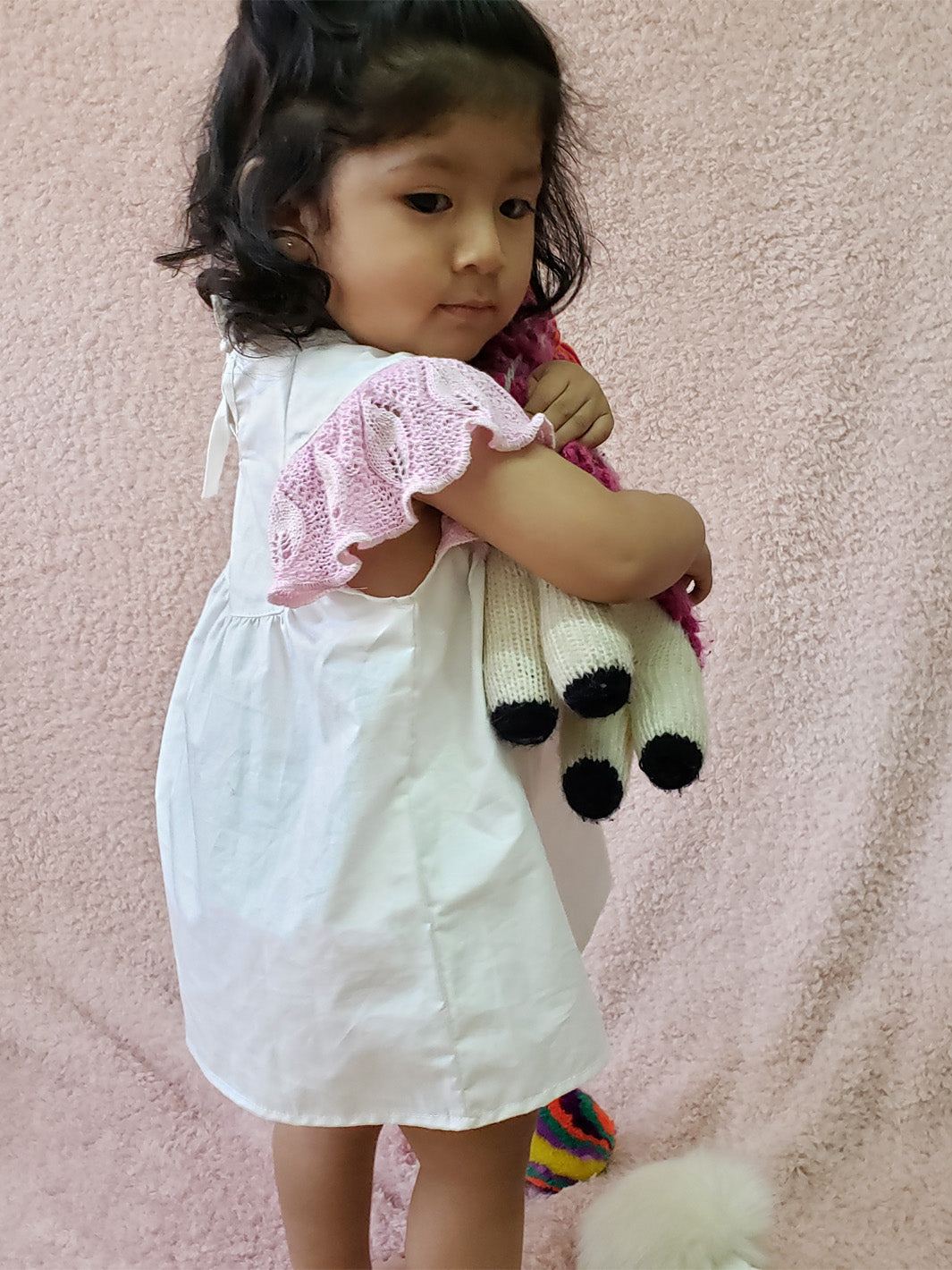 Baby Organic Cotton Dress and Bloomers Set / Bebis ekologisk bomullsklänning och blöjbyxset