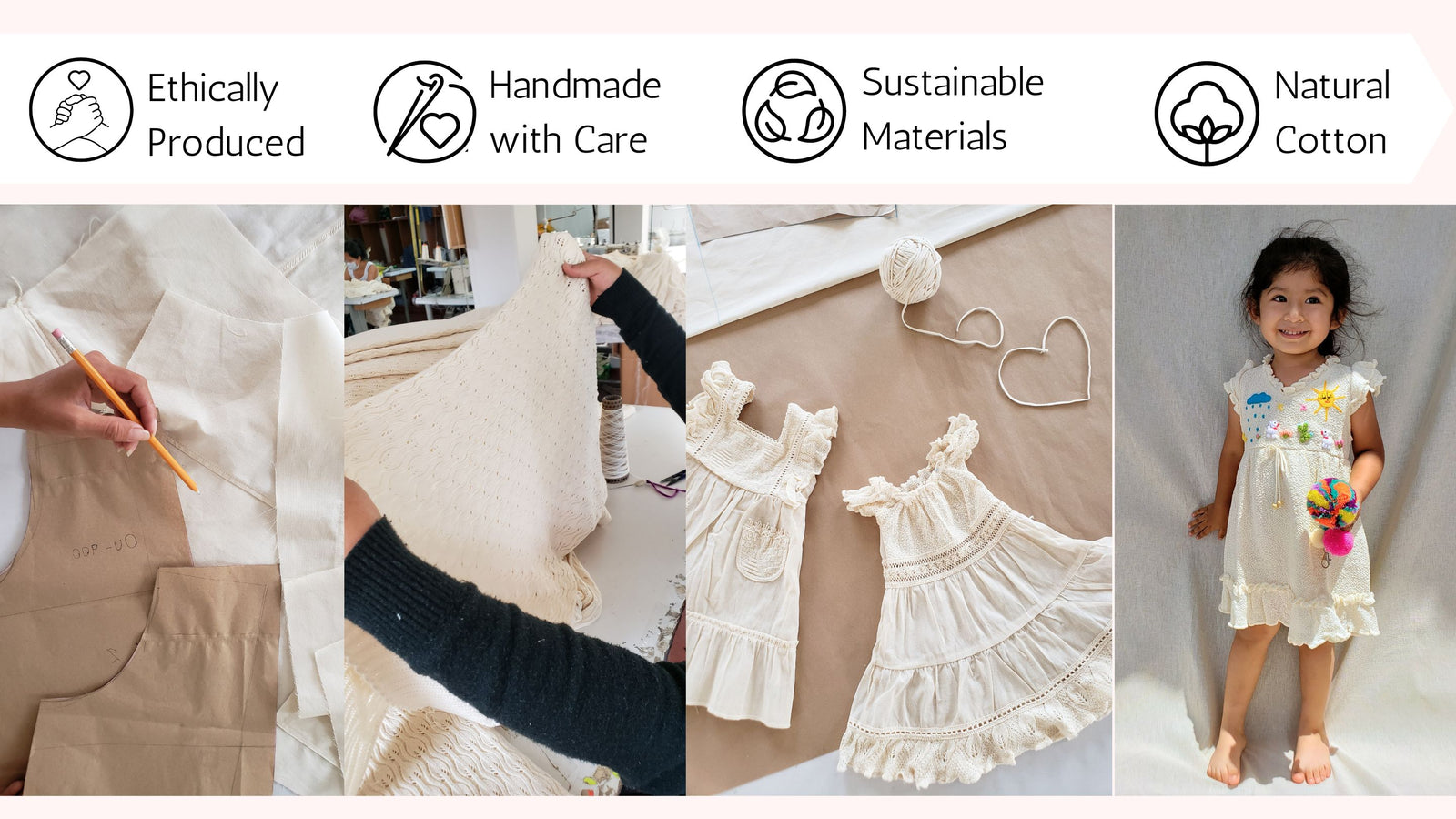 Liten Aventuris: Ethically Produced, Handmade with Care, Sustainable Materials, Natural Cotton. Liten Aventuris: Etiskt producerat, handgjort med omsorg, hållbara material, naturlig bomull.