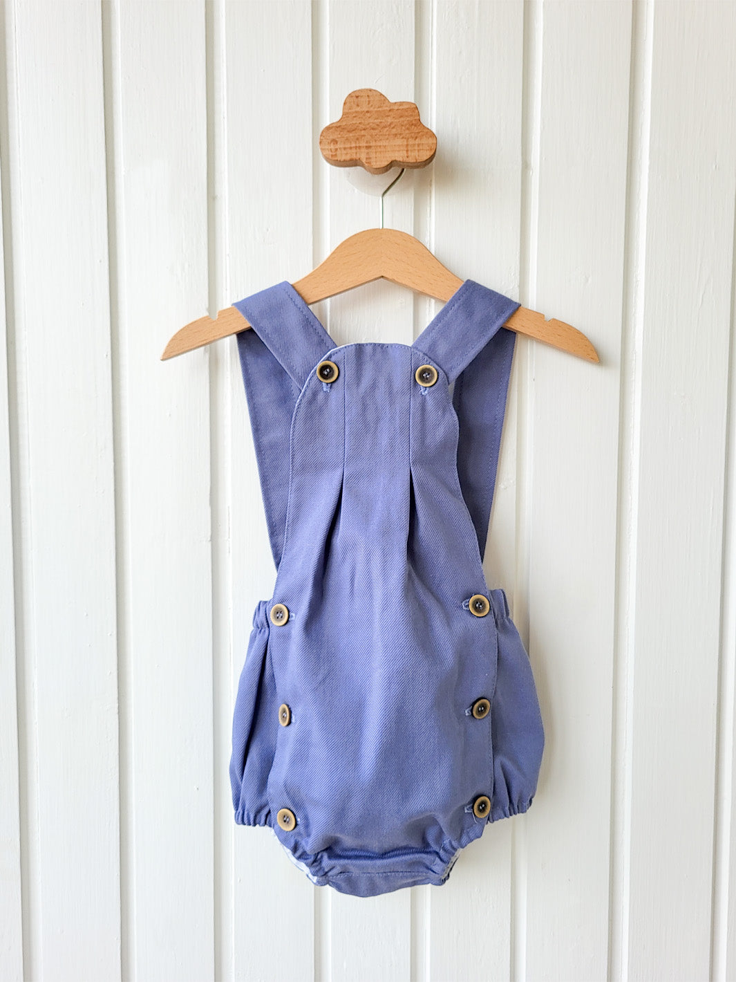 Tuve Baby Romper Sarga Drill in Organic Cotton | Tuve Babis Romper Sarga Drill i ekologisk bomull